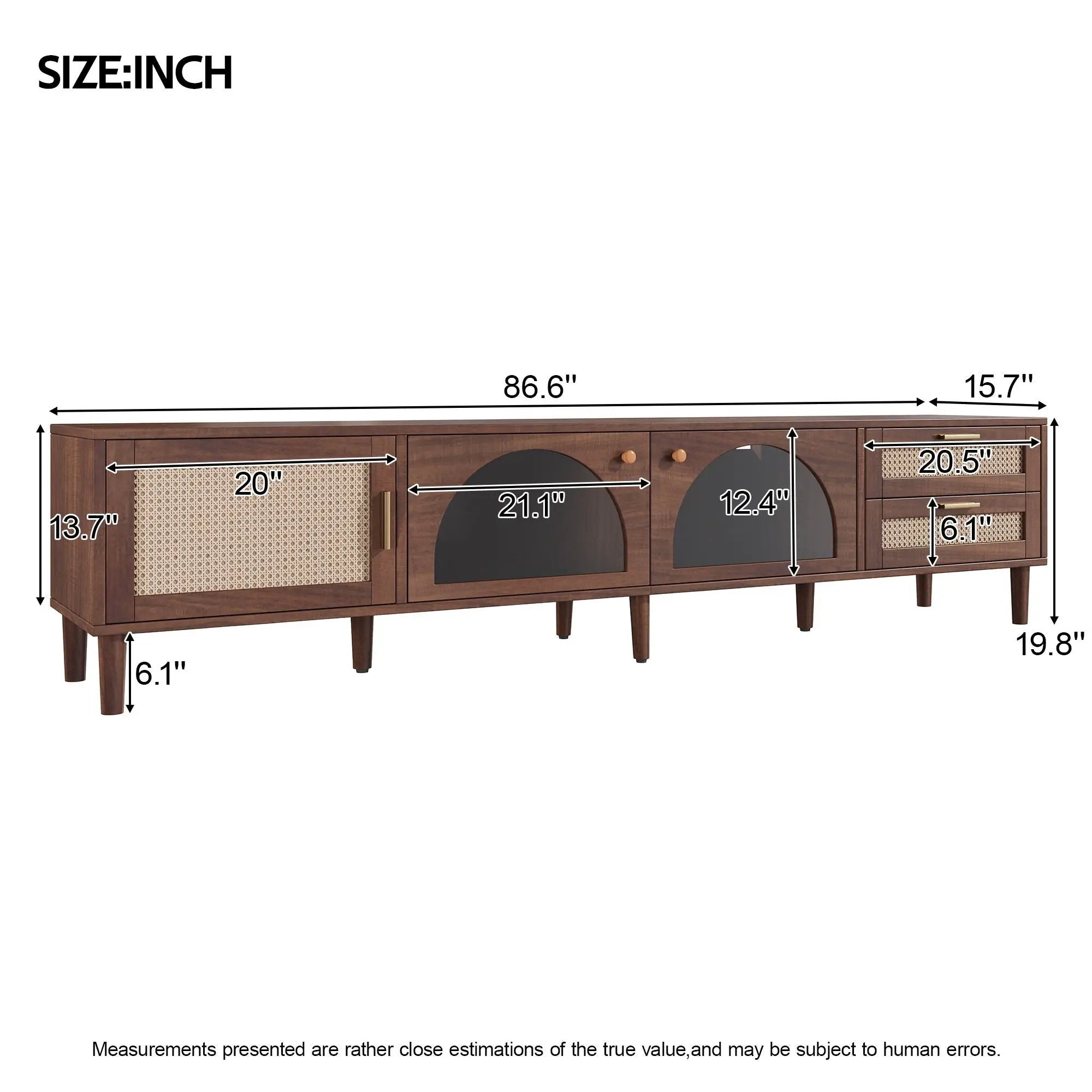 TV Stand For TVs Up To 90", Media Console With App Controlled LED Lights, 2 Drawers & Door Storage - Dark Brown by HouseOfZazla
