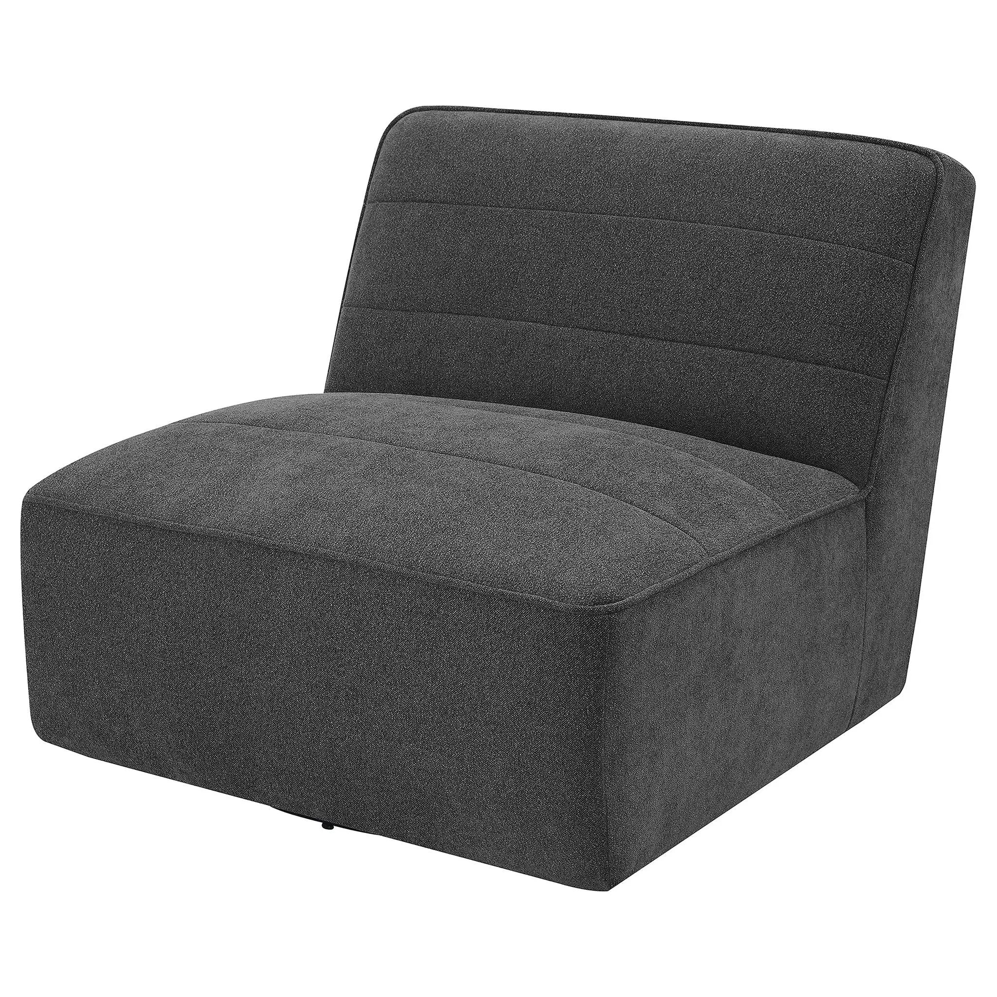 Cobie Upholstered Armless Swivel Chair Dark Charcoal by Unique Piece Furniture
