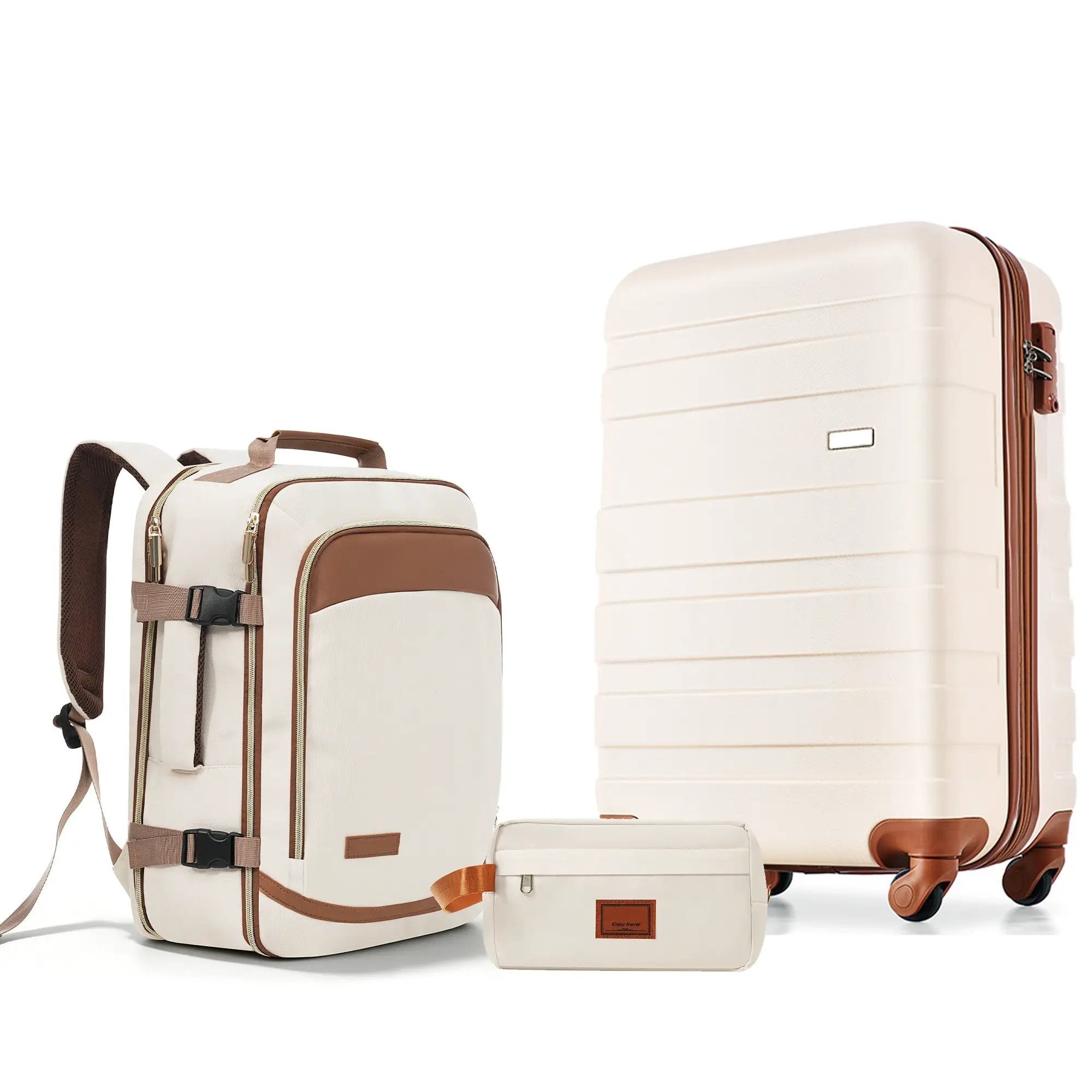 3-Piece Luggage Set - 20in Checked Suitcase with TSA Lock by HouseOfZazla