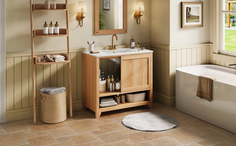 36" Bathroom Vanity with Ceramic Sink by HouseOfZazla