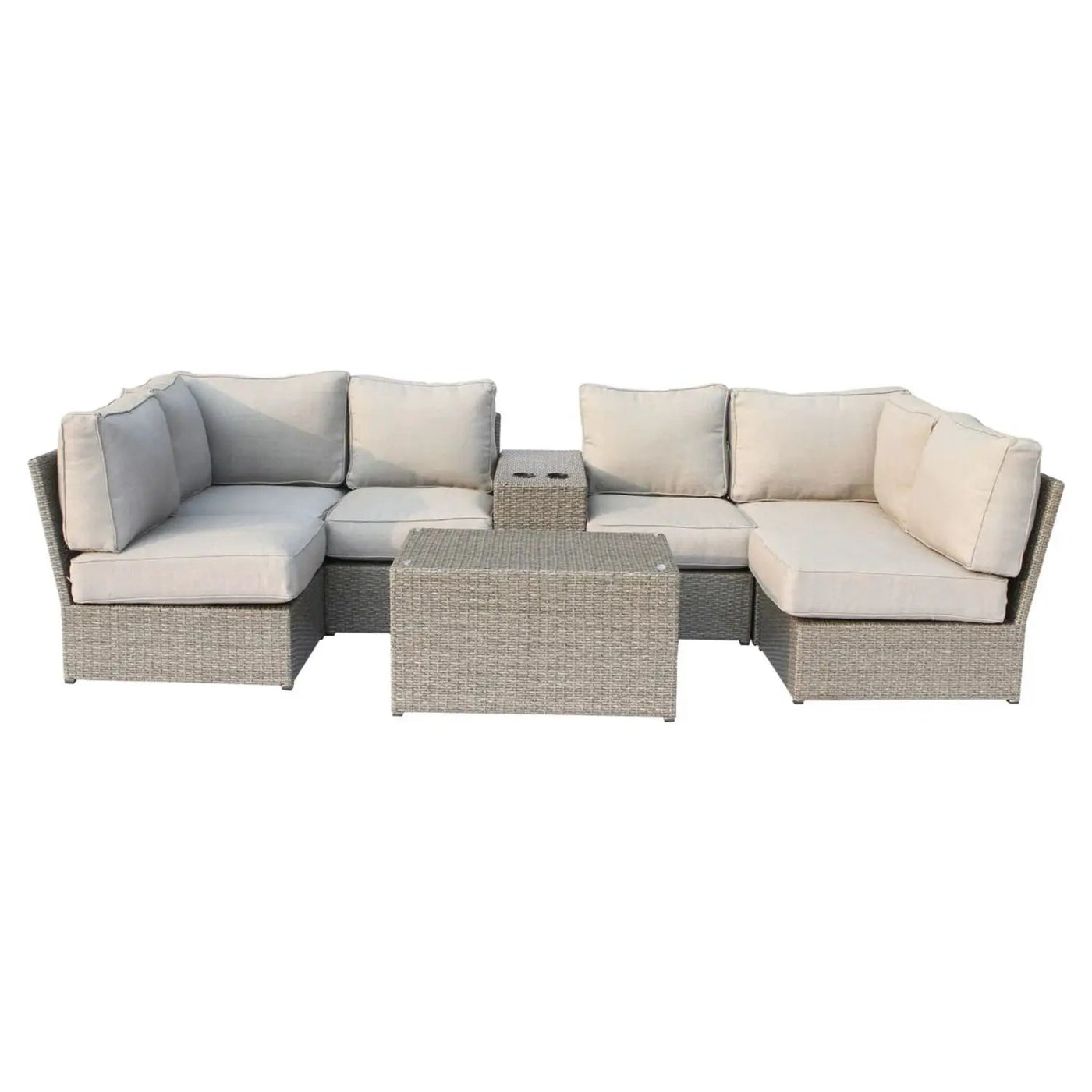 Comfortable Modern Patio Rattan Sectional Set With Cushions by HouseOfZazla