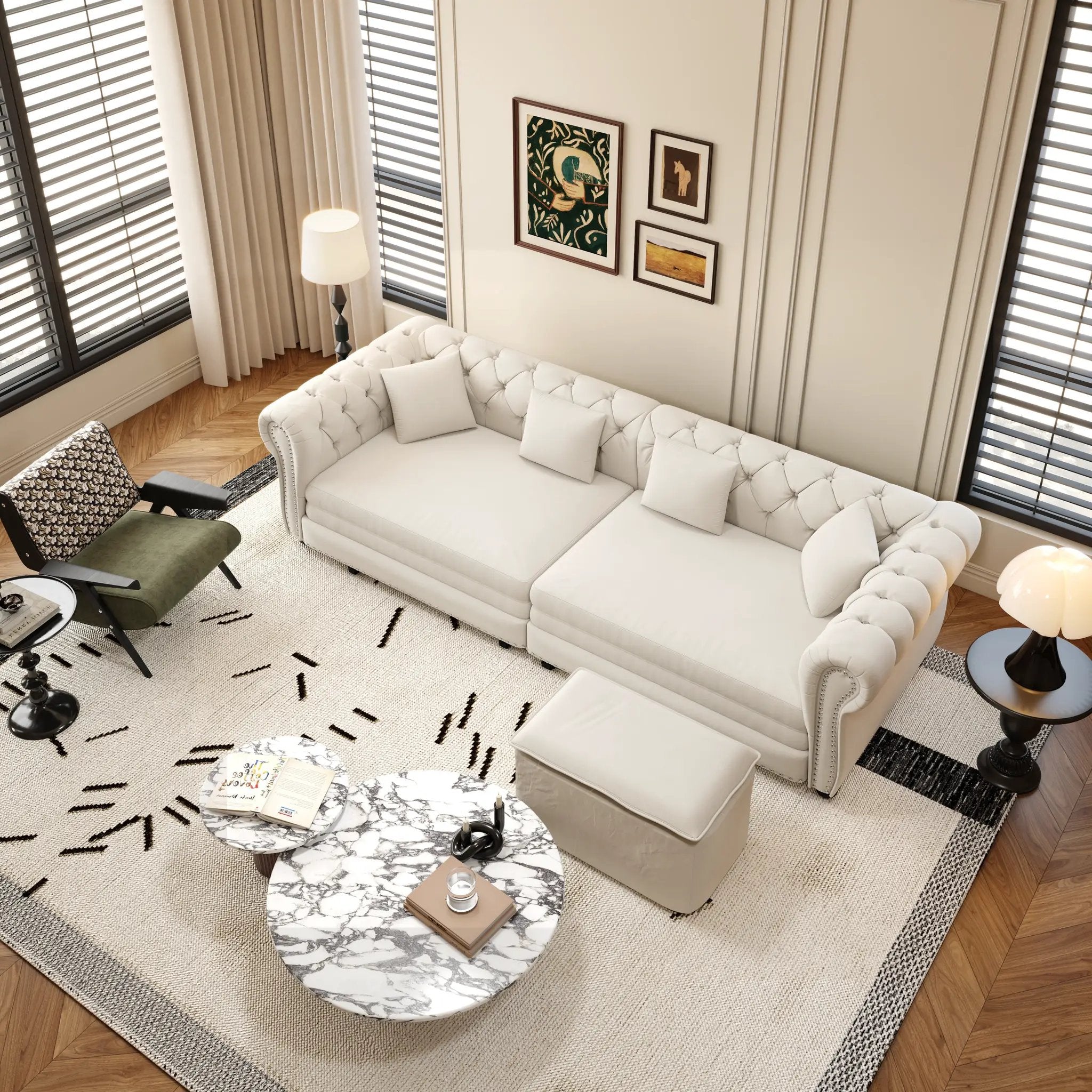 Chesterfield 3-in-1 Pull-Out Sofa Bed by HouseOfZazla