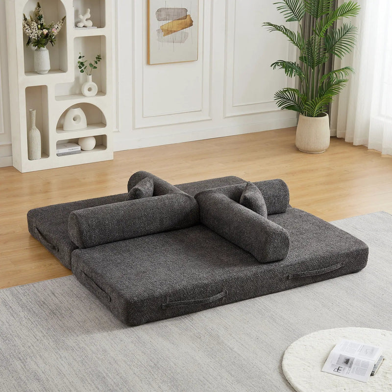 Convertible Sleeper Sofa Bed With Cylindrical Pillow by HouseOfZazla