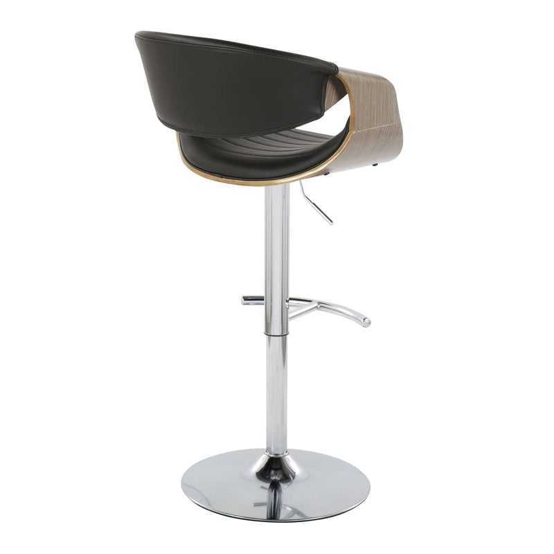 Symphony - Mid Century Modern Adjustable Barstool With Swivel & Rounded T Footrest (Set of 2) by Unique Piece Furniture
