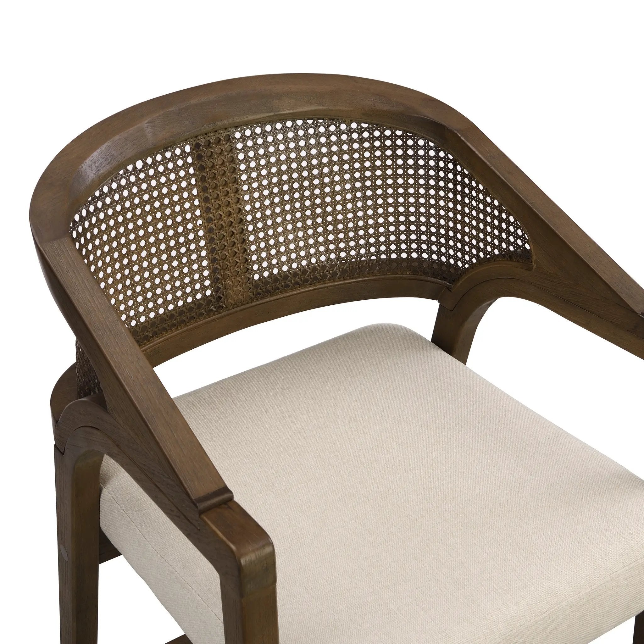 Wooden Frame Counter Stool with Rattan Back - Set of 2 by HouseOfZazla