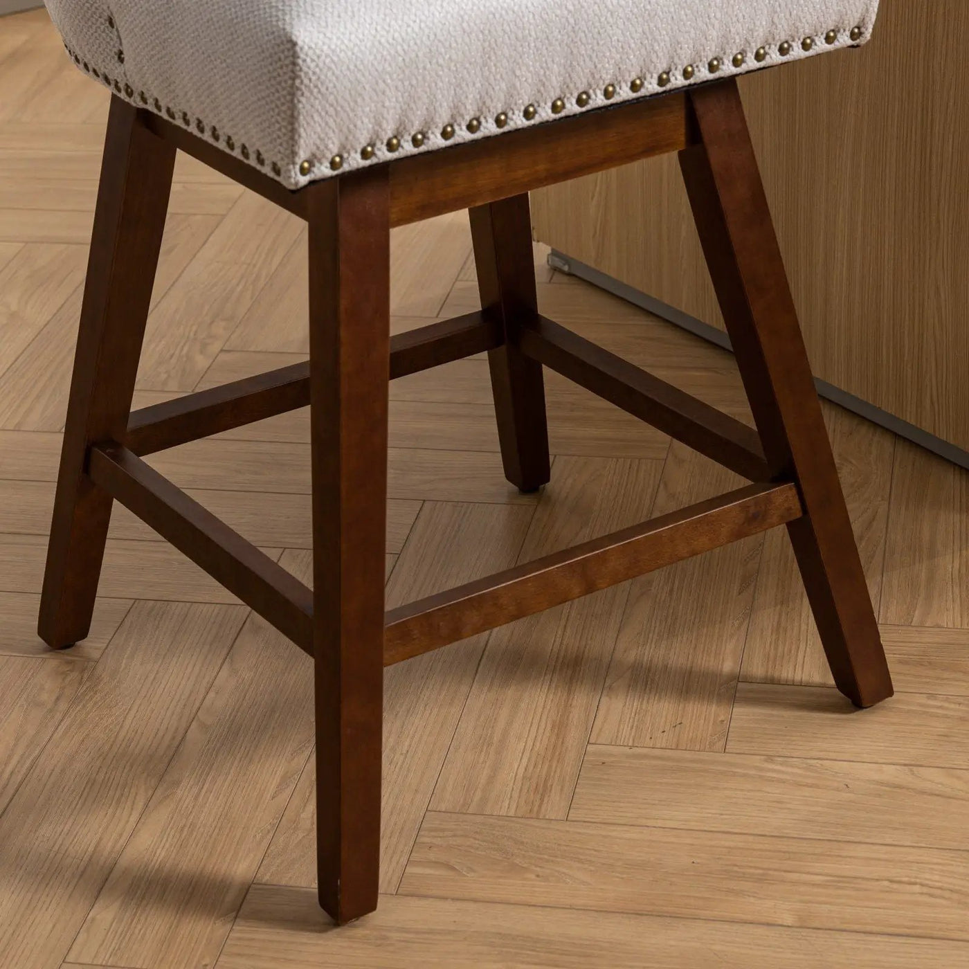 Counter Height Swivel Barstools, 26'' H Seat Height Upholstered Bar Stools (Set of 2), Fabric by HouseOfZazla