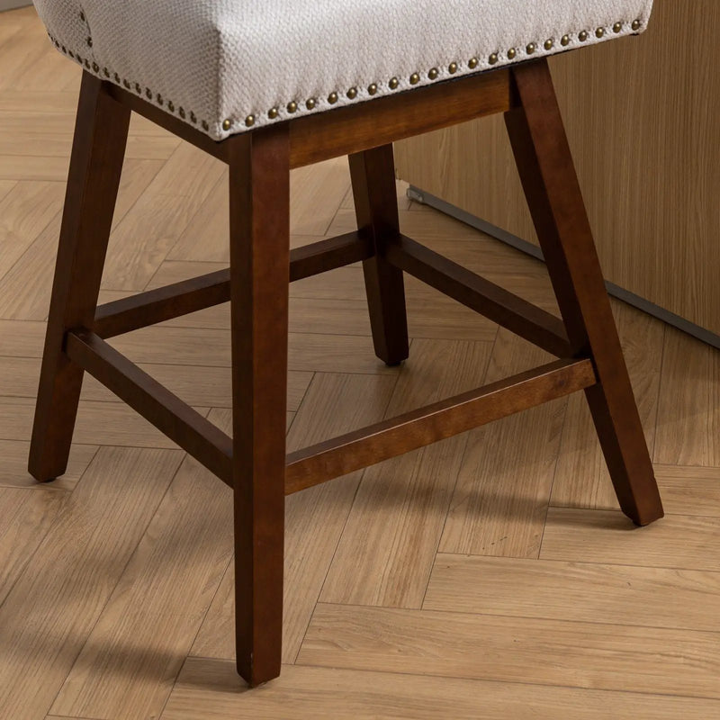 Counter Height Swivel Barstools, 26'' H Seat Height Upholstered Bar Stools (Set of 2), Fabric by HouseOfZazla