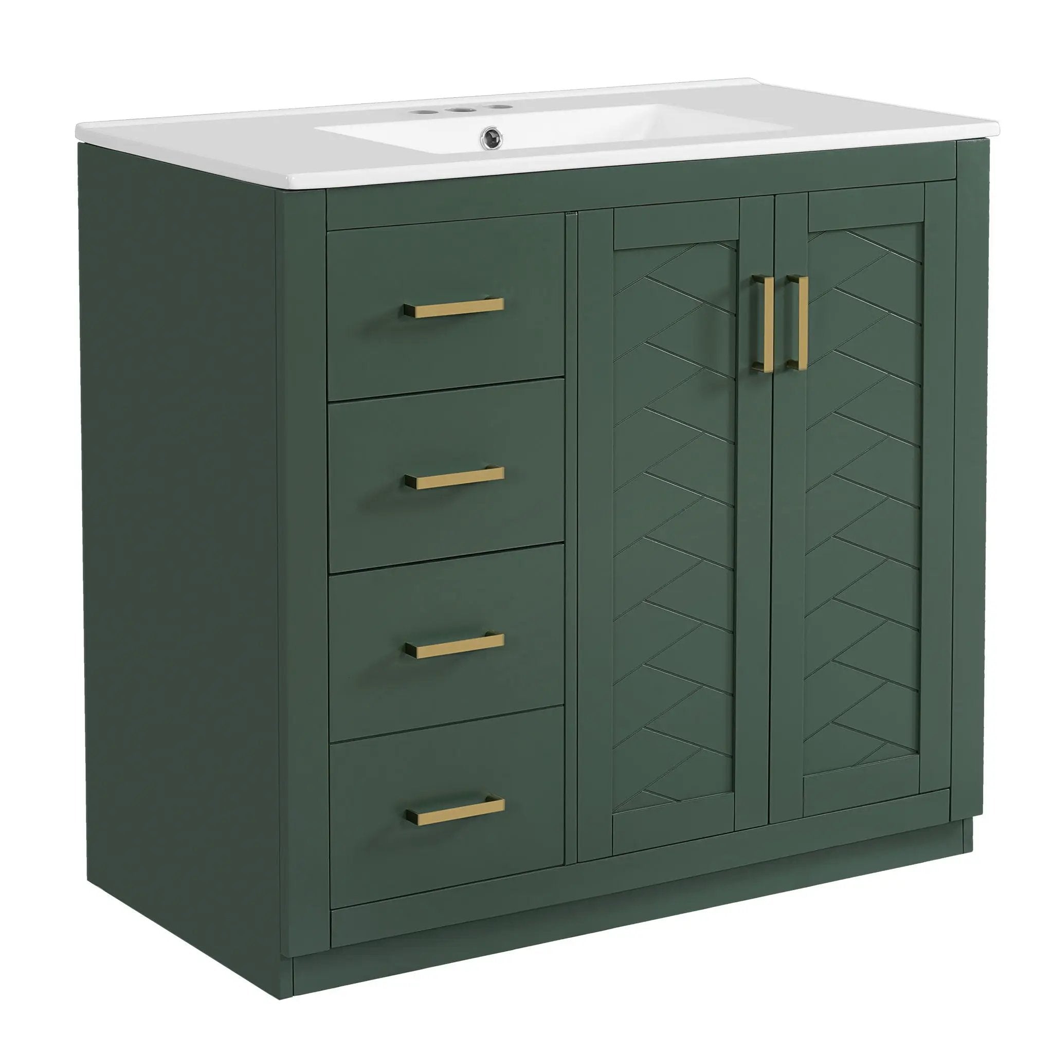 Bathroom Vanity With Sink Combo, Storage Cabinet, Freestanding Set With 3 Drawers & Soft Closing Doors by Unique Piece Furniture