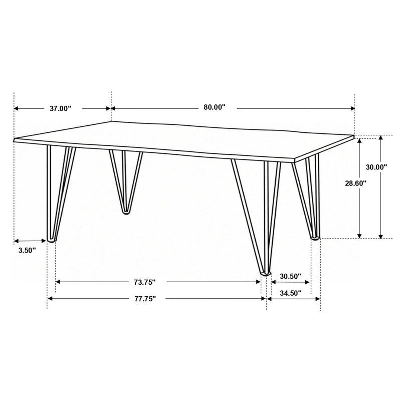 Neve - Sheesham Live Edge Dining Table - Gray
