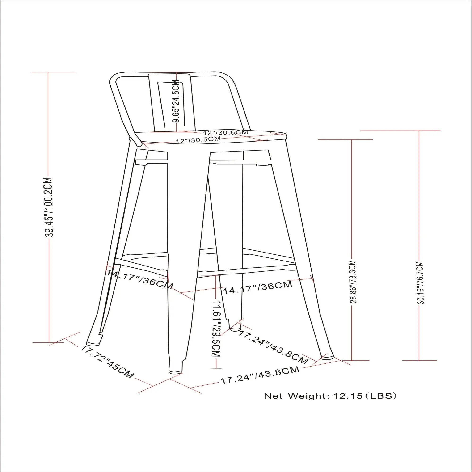 Rayne - Curved Back Metal Stool (Set of 2) by Unique Piece Furniture