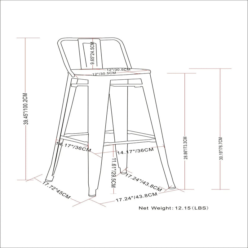 Rayne - Curved Back Metal Stool (Set of 2) by Unique Piece Furniture
