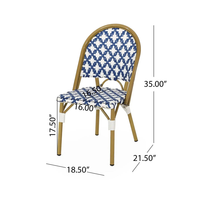Chic French Bistro Chair With Durable Rattan And Aluminum Frame by HouseOfZazla