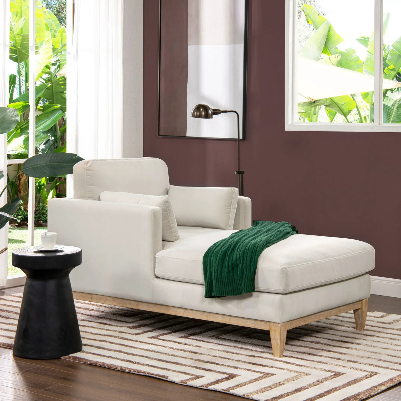 Knox - Modern Farmhouse Chaise Lounge Chair by HouseOfZazla