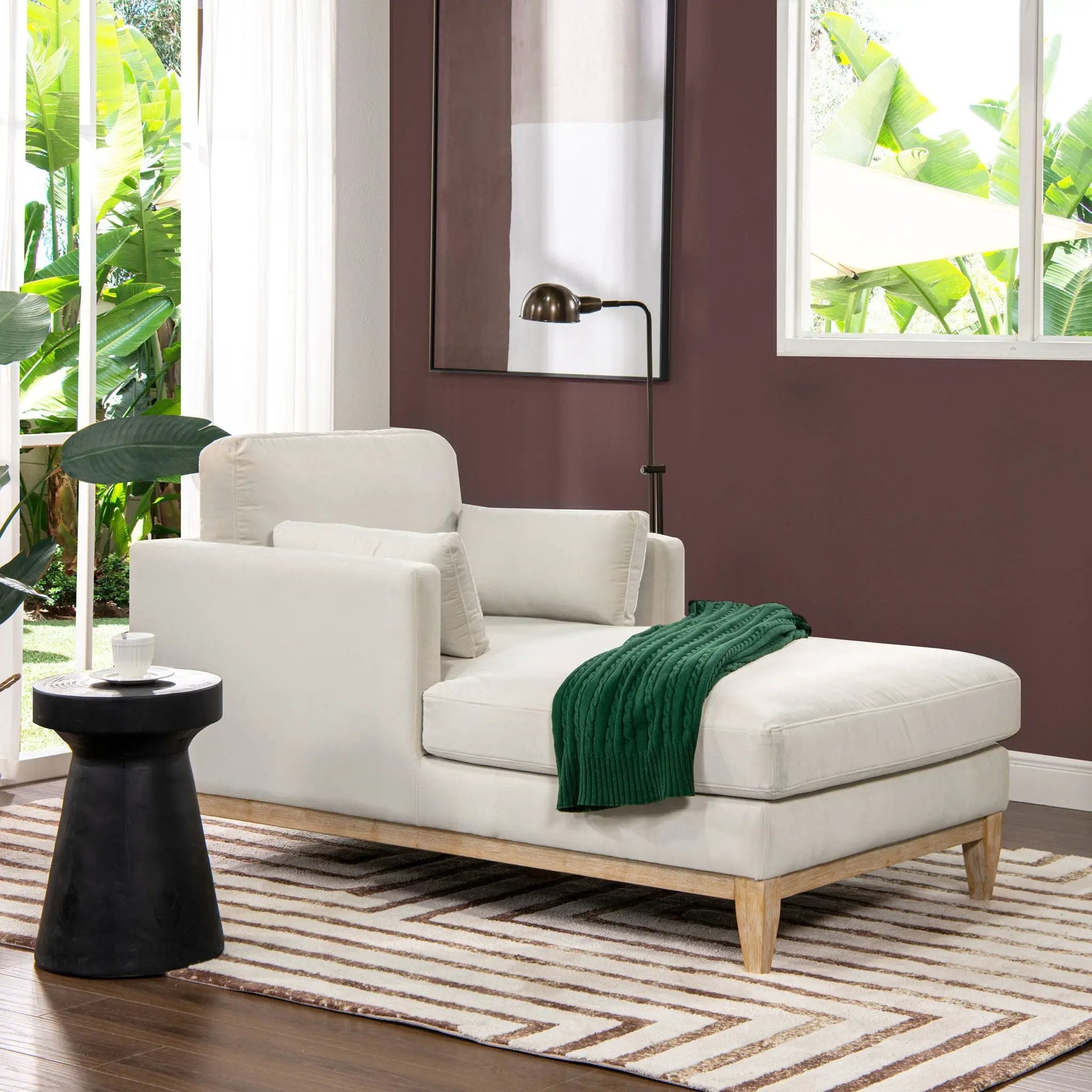 Knox - Modern Farmhouse Chaise Lounge Chair by HouseOfZazla
