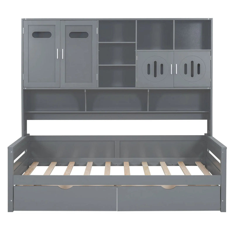 Daybed With All-In-One Cabinet And Shelf by HouseOfZazla