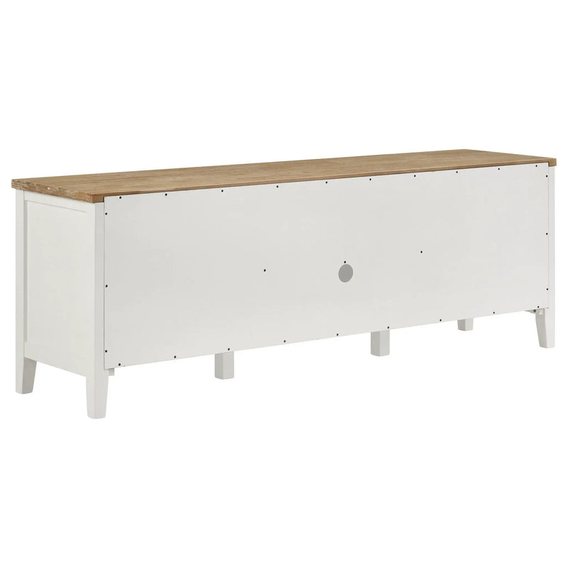 Hollis 2-door Wood 67-inch TV Stand with Drawer Brown and White by Unique Piece Furniture