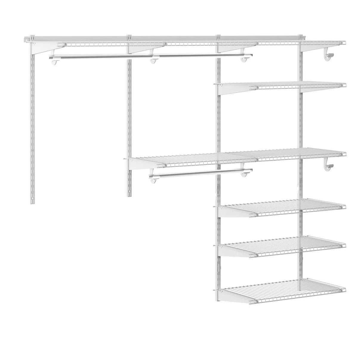 Adjustable Closet Organizer Kit with Shelves and Hanging Rods for 4 to 6 Feet, photo 5 of 16