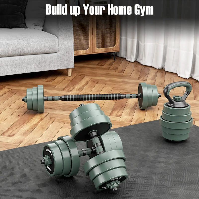 Adjustable Weight Dumbbell Set with Connector-Black & Gray by DirectDeals