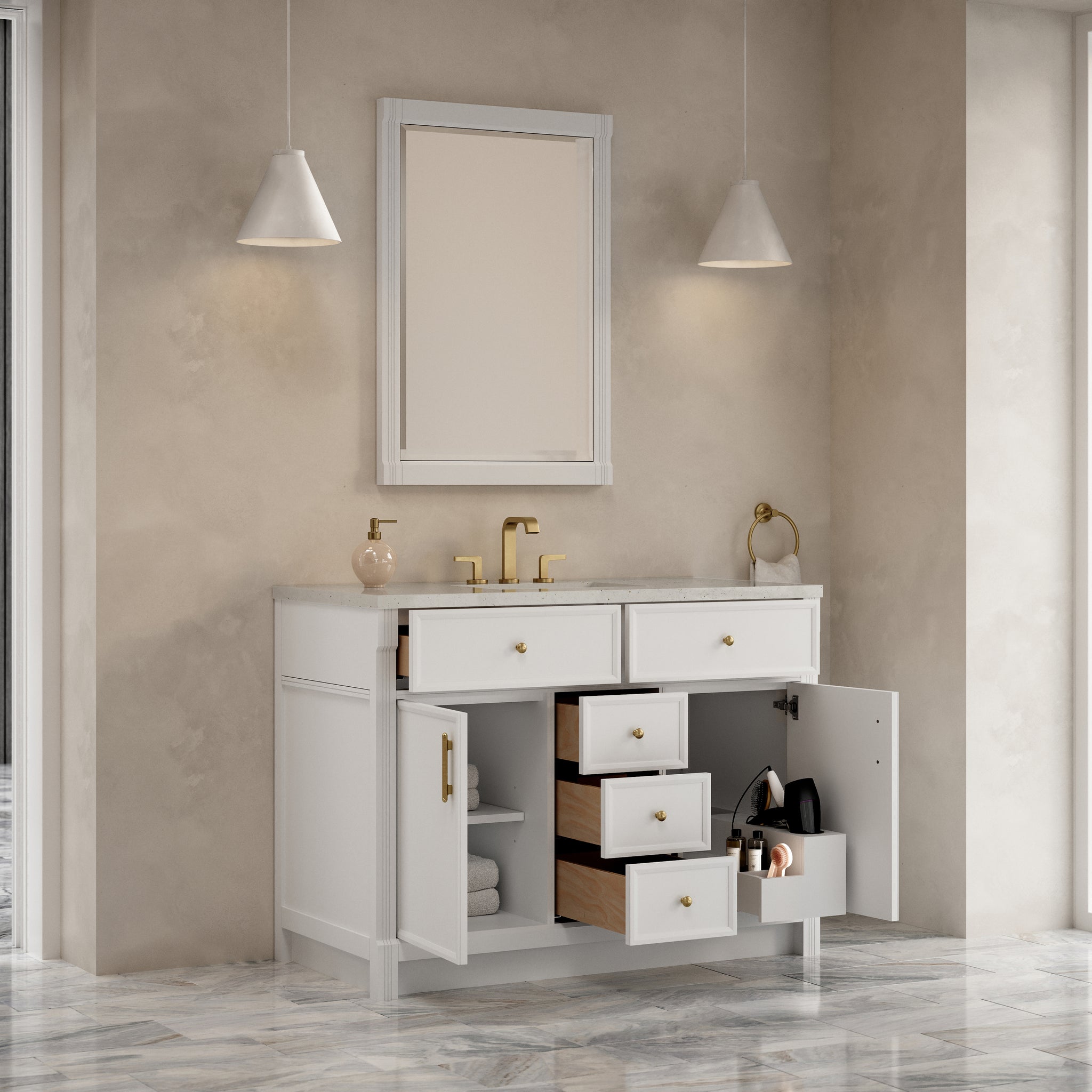 James Martin Bellshire 48" Single Bathroom Vanity, Bright White, view 32