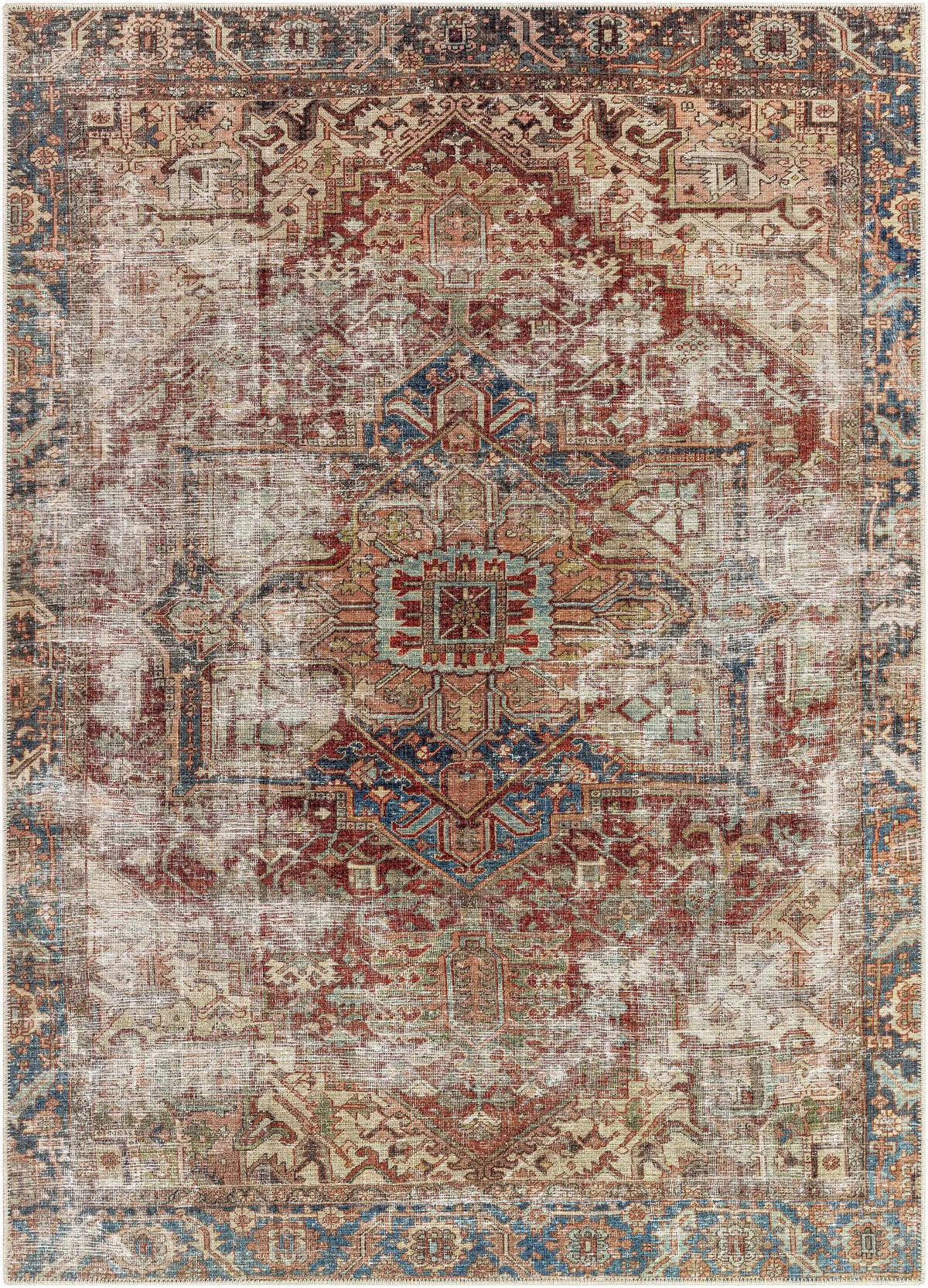 Adtugan Vintage Flat Pile Washable Rug, photo 10 of 13