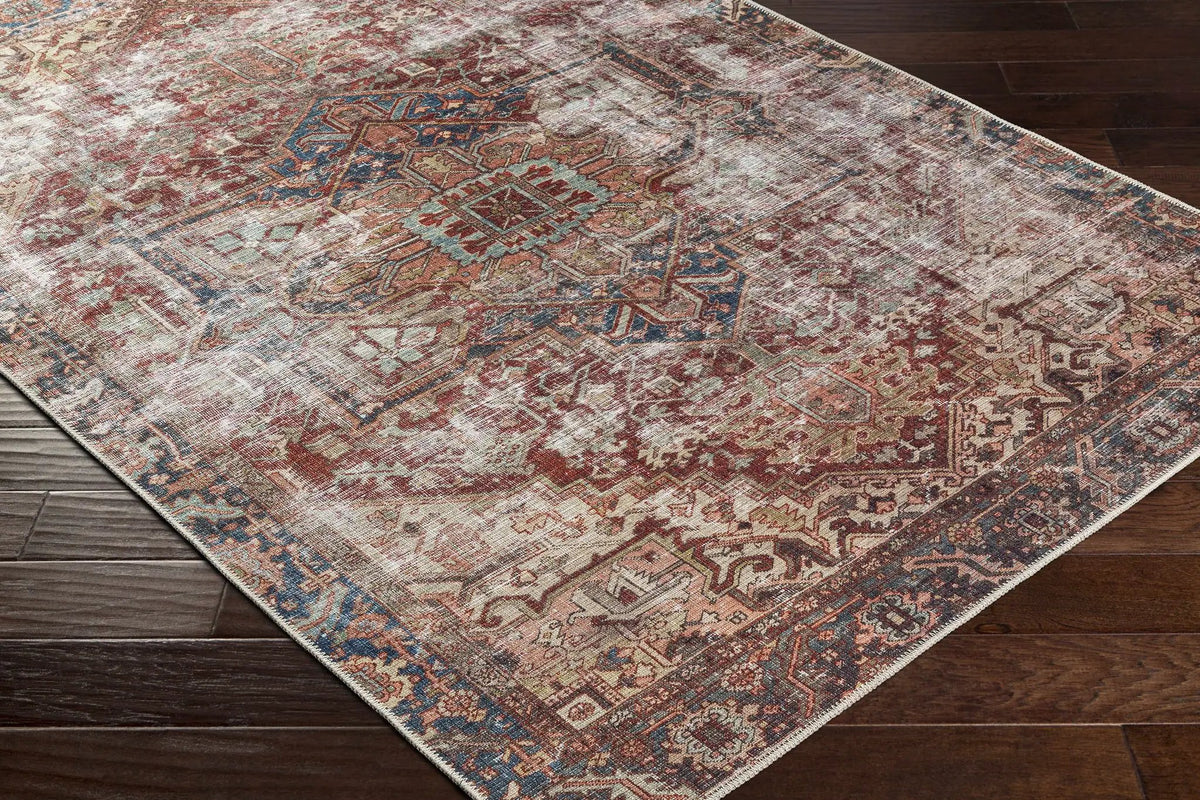 Adtugan Vintage Flat Pile Washable Rug, photo 4 of 13