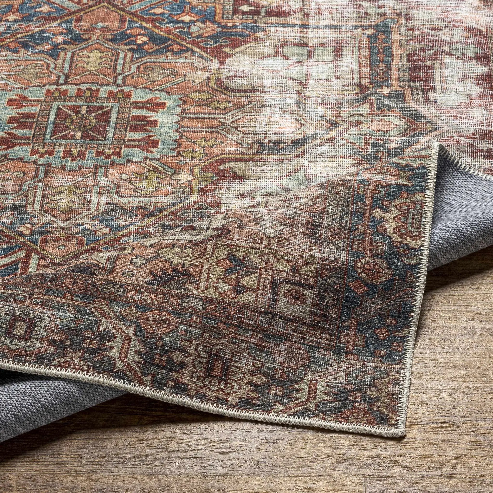 Adtugan Vintage Flat Pile Washable Rug by Boutique Rugs