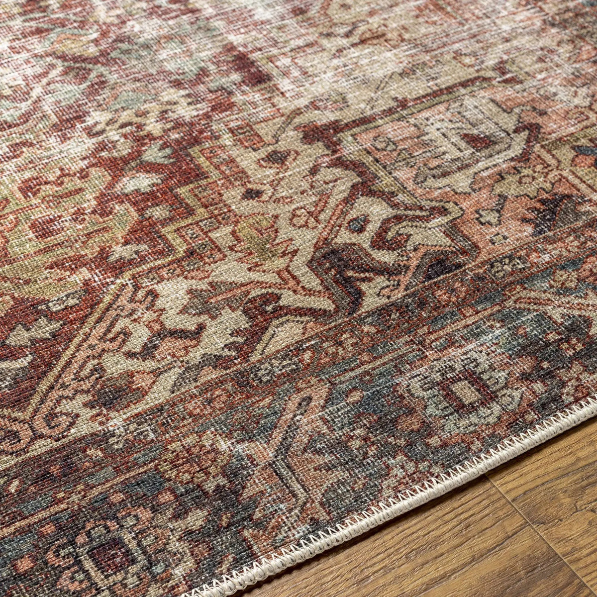 Adtugan Vintage Flat Pile Washable Rug, photo 8 of 13