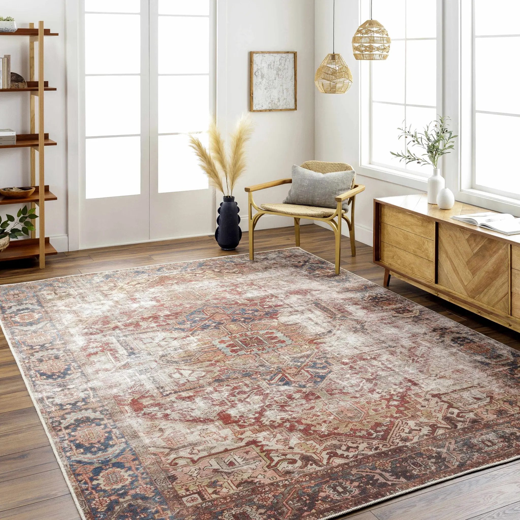 Adtugan Vintage Flat Pile Washable Rug by Boutique Rugs