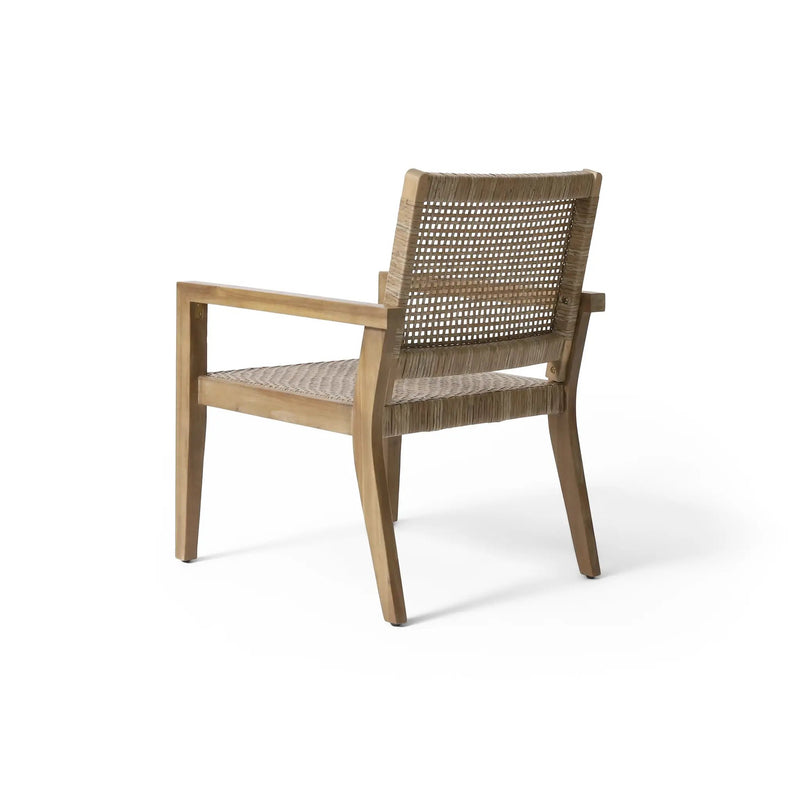 Outdoor Wicker and Acacia Wood Club Chairs - Set of 2 by HouseOfZazla