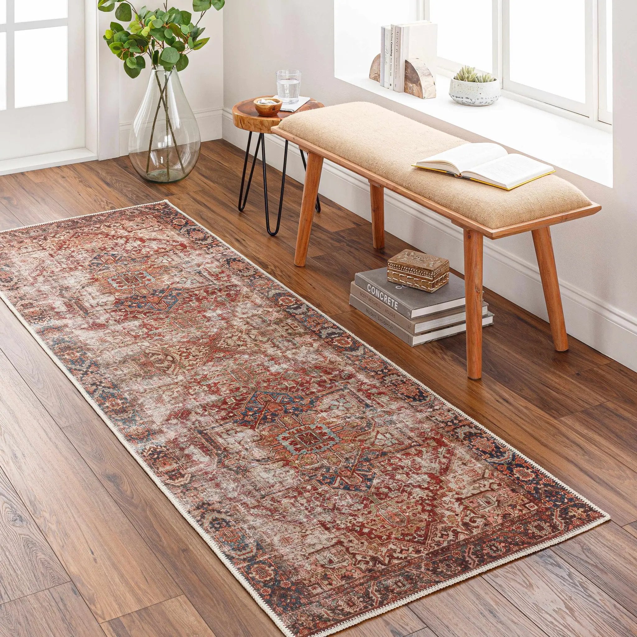 Adtugan Vintage Flat Pile Washable Rug by Boutique Rugs