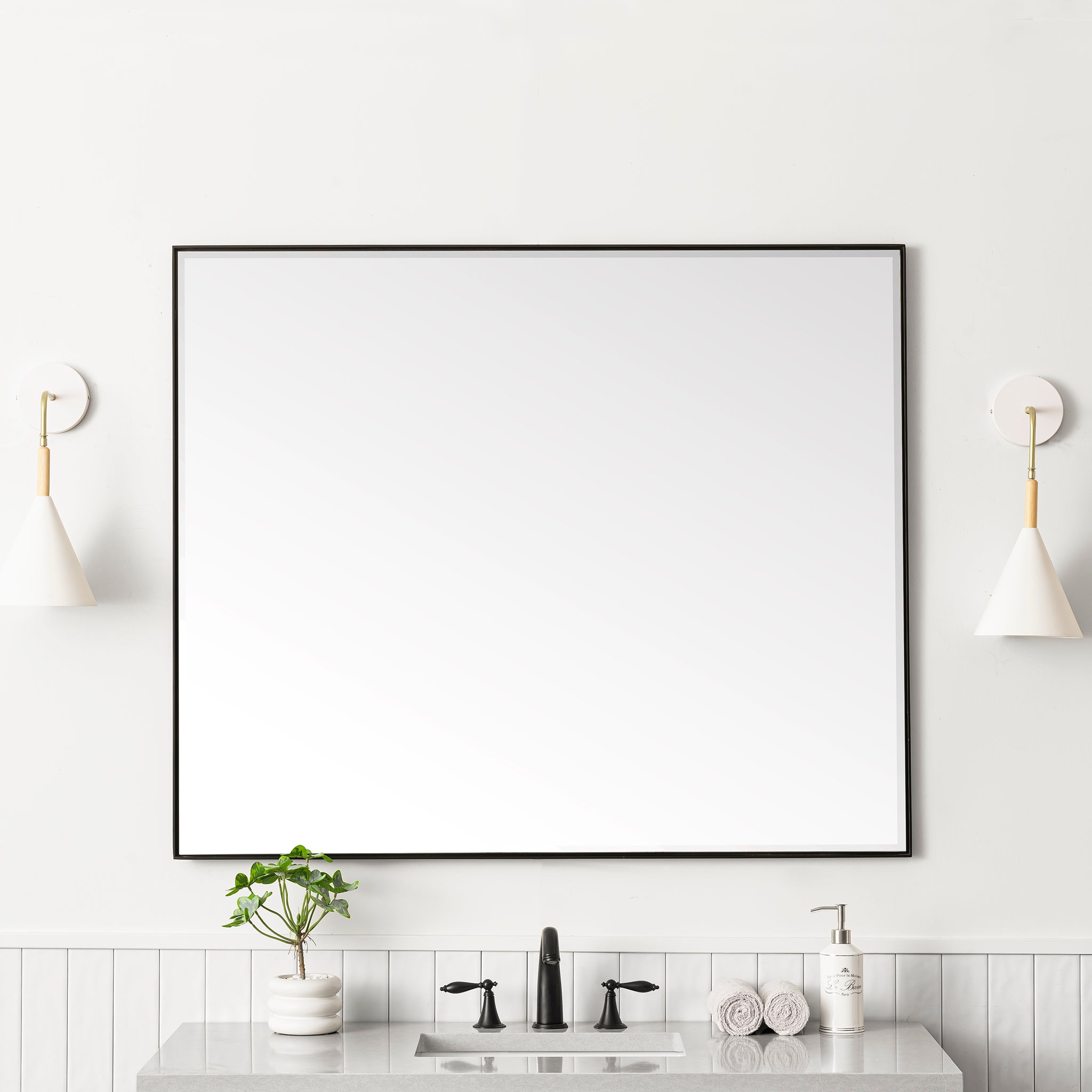 James Martin Rohe 48" Mirror, Matte Black, view 2