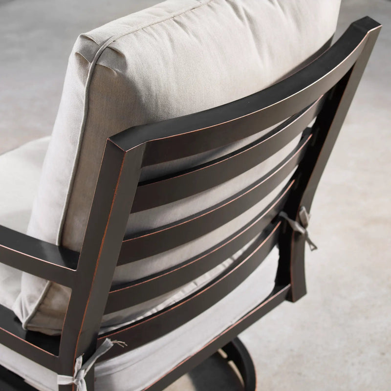 Aluminum 48-in Rectangular Patio Fire Table and Swivel Rocker Set by Sharicks