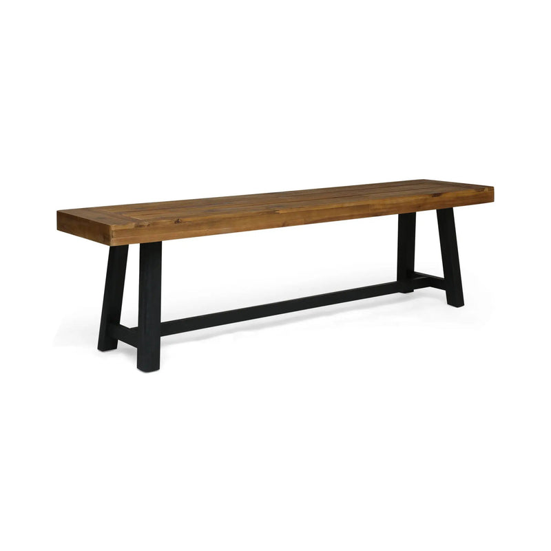Cloud Outdoor Bench With Acacia Wood Frame And Slat Panel Design by HouseOfZazla
