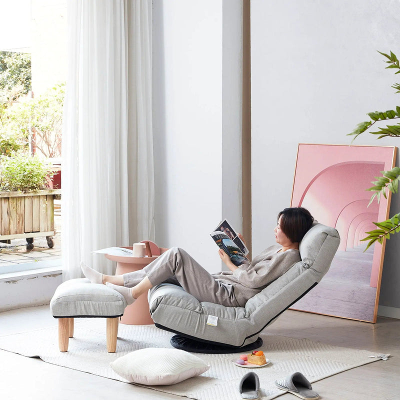 Adjustable Japanese Reclining Floor Chair Sofa With Metal Frame For Living Room by HouseOfZazla