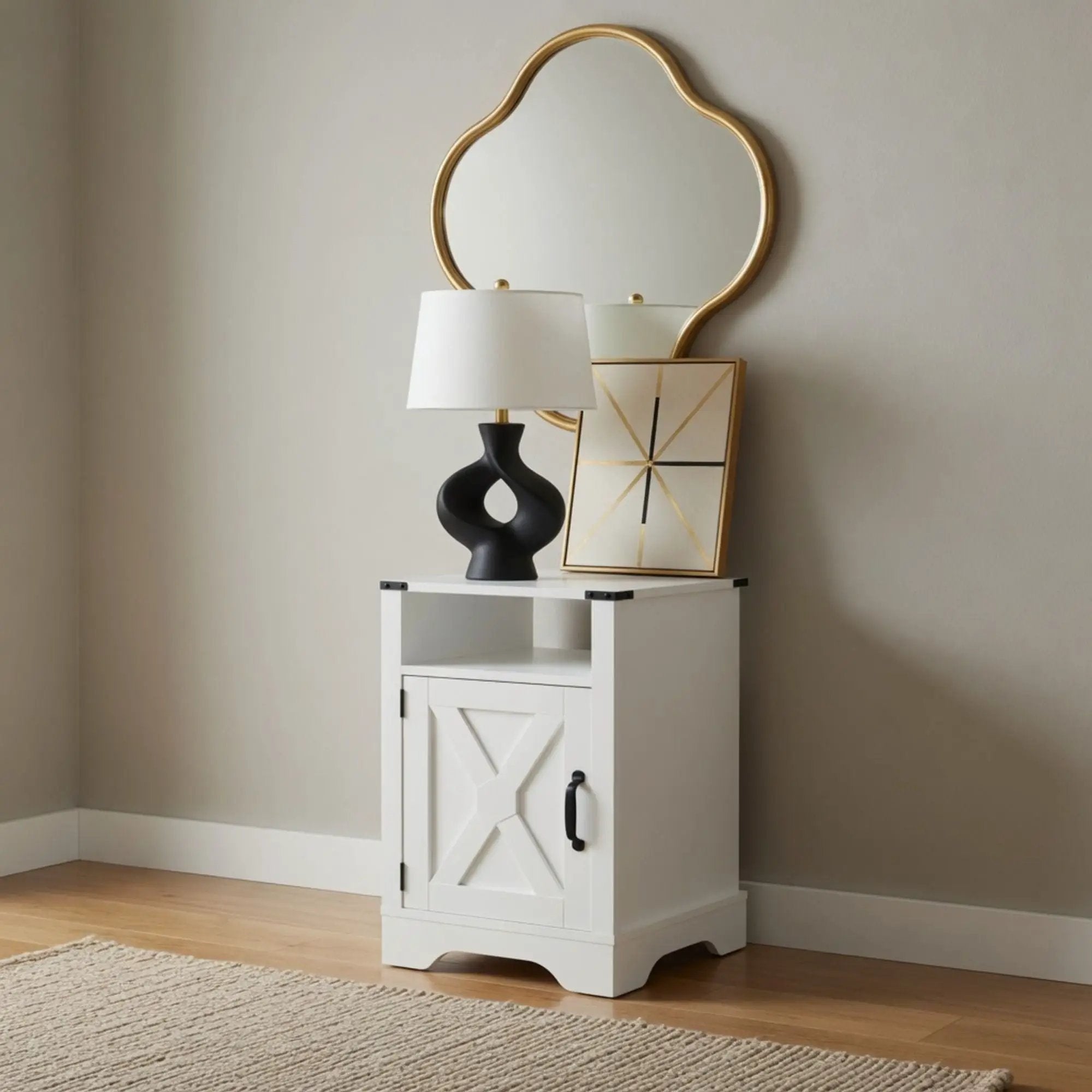 Farmhouse Nightstand, Charging Station & Storage by HouseOfZazla