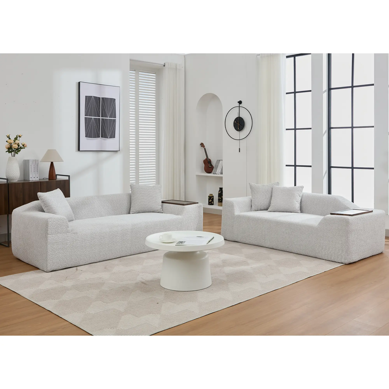 2 Piece Boucle Cloud Sofa Set by HouseOfZazla