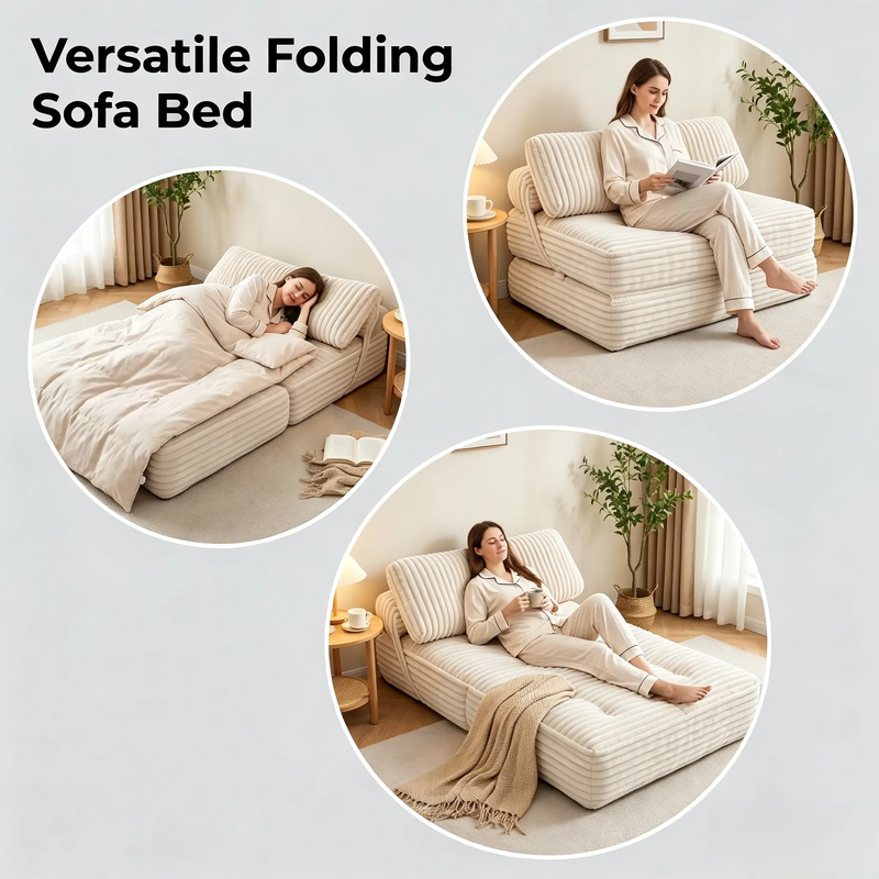 Folding Sofa Bed: Convertible Chair for Living Room or Bedroom by HouseOfZazla