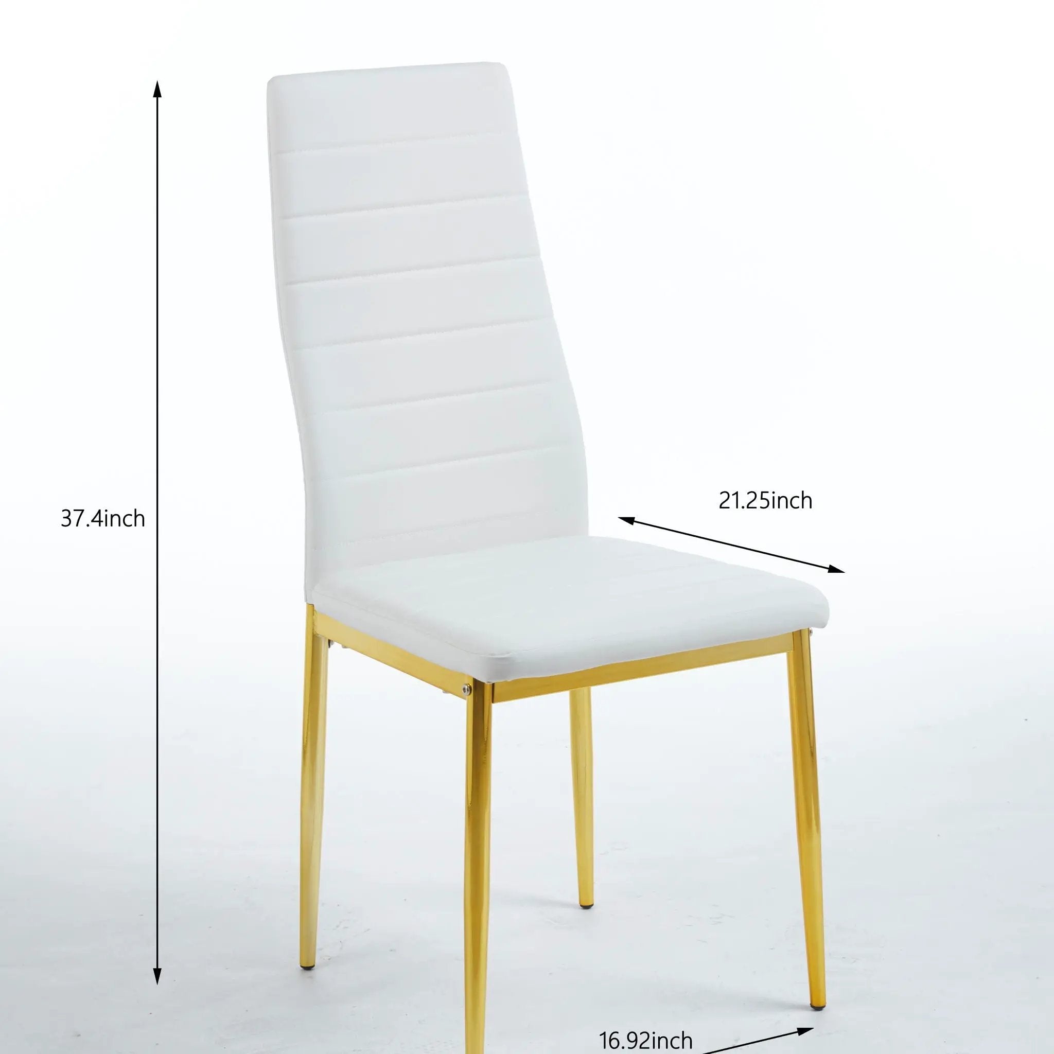 Dining Chair (Set of 4) - Gold / White by HouseOfZazla