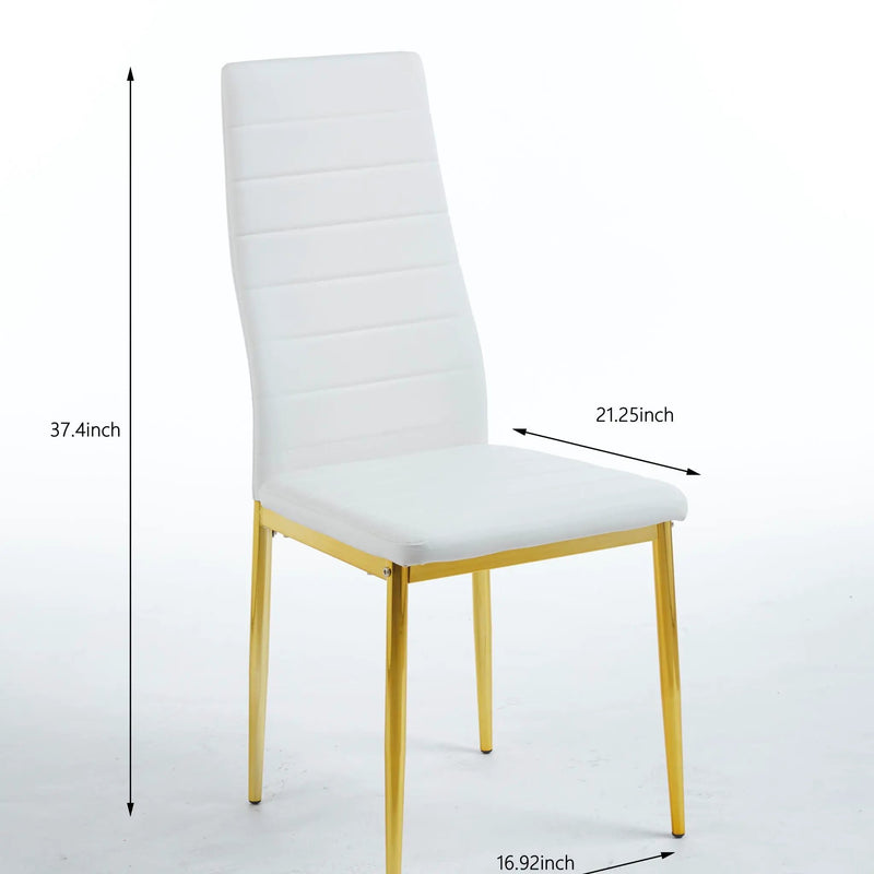 Dining Chair (Set of 4) - Gold / White by HouseOfZazla