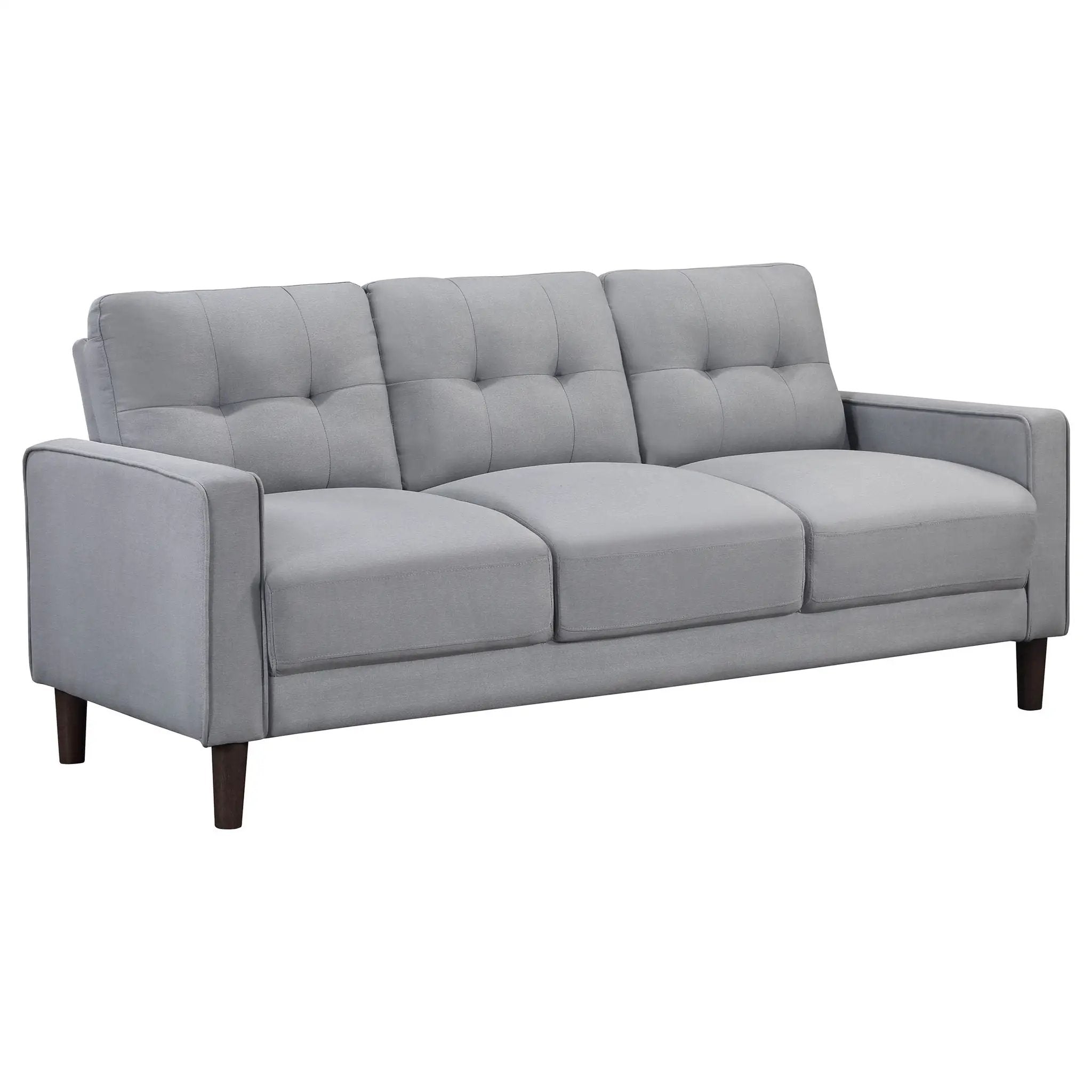 Bowen 2-piece Upholstered Track Arm Tufted Sofa Set Grey by Unique Piece Furniture
