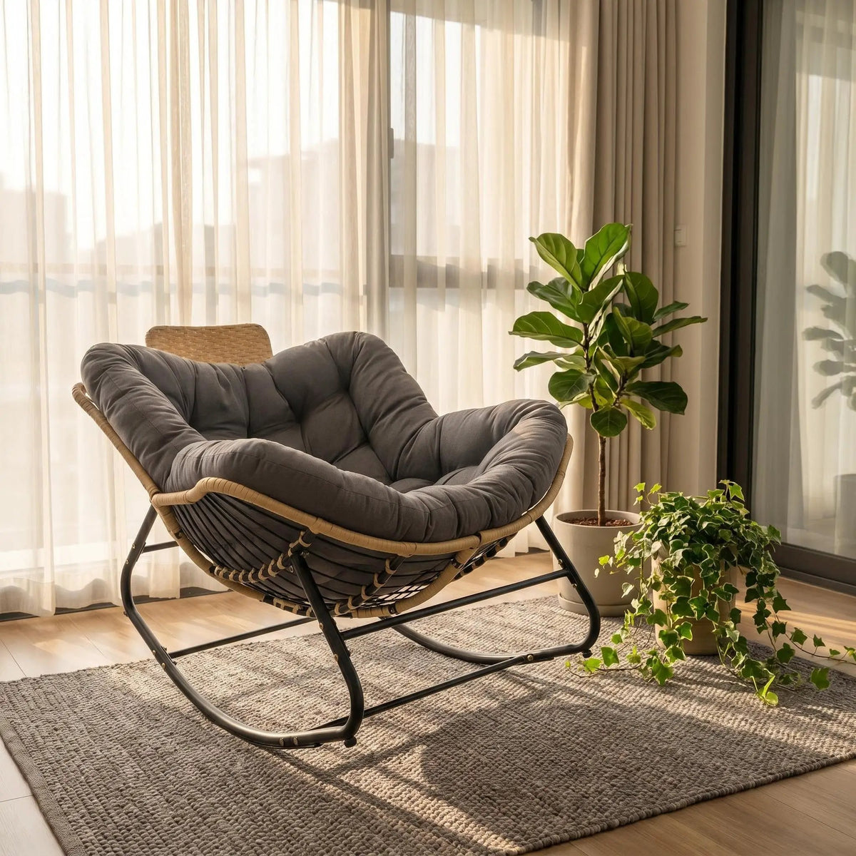 Papasan Rocking Chair - Outdoor & Indoor Oversized Lounge Chair by HouseOfZazla