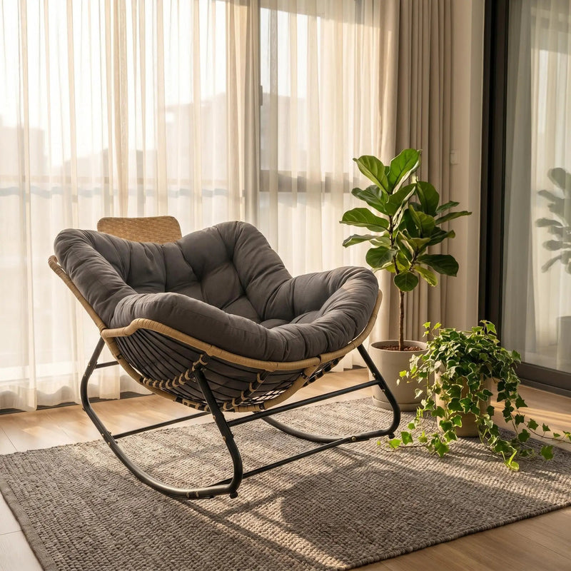 Papasan Rocking Chair - Outdoor & Indoor Oversized Lounge Chair by HouseOfZazla