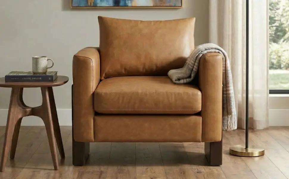 Modern Accent Chair Stylish Club Chair Armchair with Rubberwood Legs for Living Room, Bedroom, or Office by HouseOfZazla