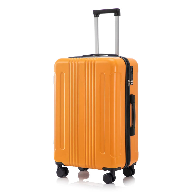 3-Piece ABS Spinner Wheel Luggage Set in Black and Orange by HouseOfZazla