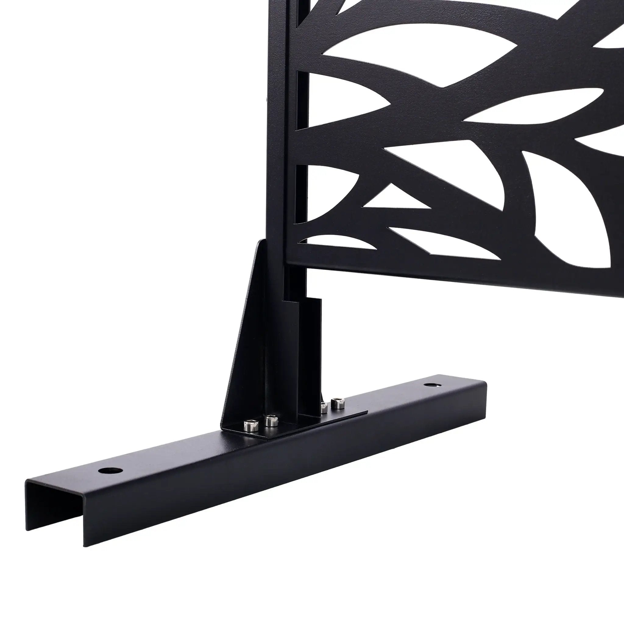 Outdoor & Indoor Privacy Screen Metal Privacy Screen, Freestanding Decorative Privacy Screen For Deck Balcony Patio - Black by HouseOfZazla