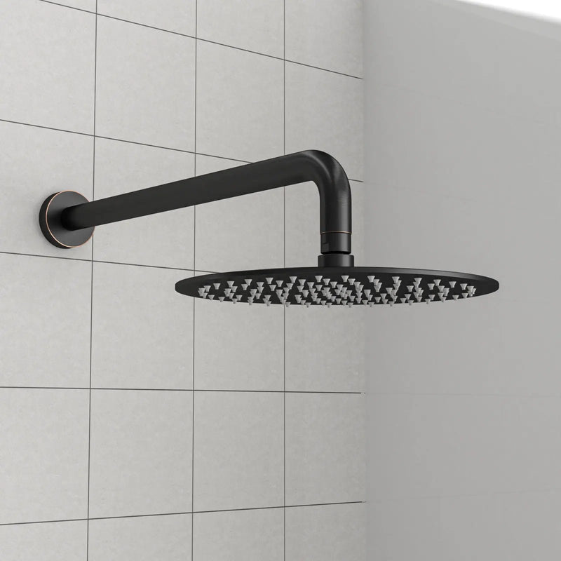 Oil Rubbed Bronze 16" Shower Arm With Flange, Stainless Steel, For Rain Shower Heads - Oil-Rubbed Bronze by HouseOfZazla