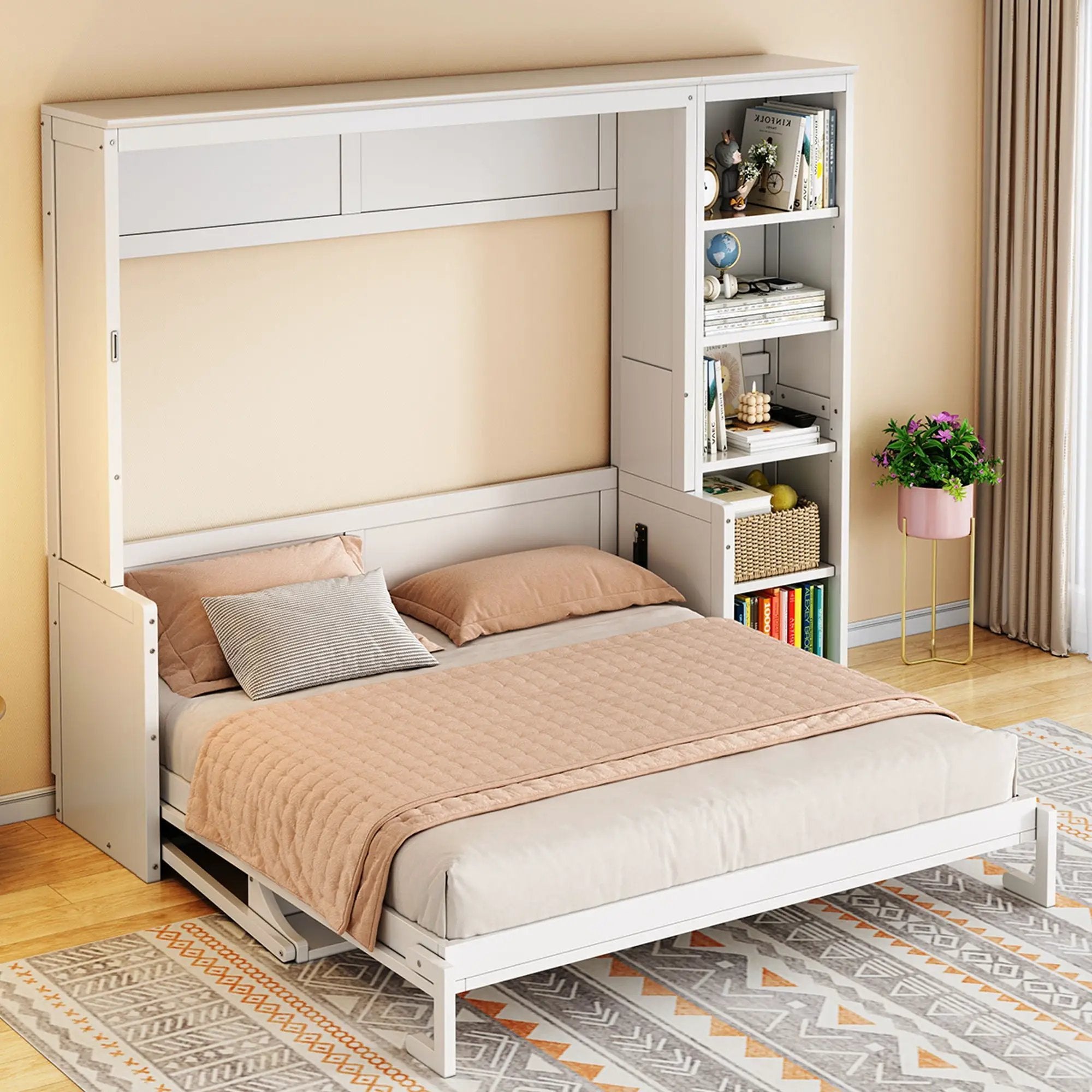 Sturdy Murphy Bed With Desk And Bookshelf by Unique Piece Furniture