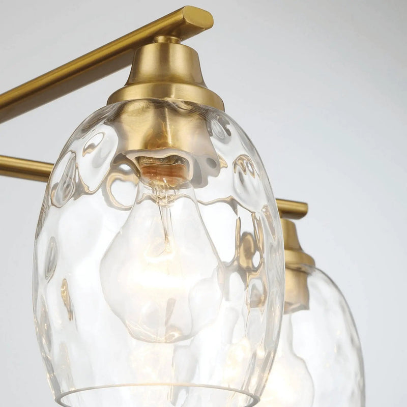 5 Lights Linear Arms With Chain Chandelier - Clear / Gold by Unique Piece Furniture