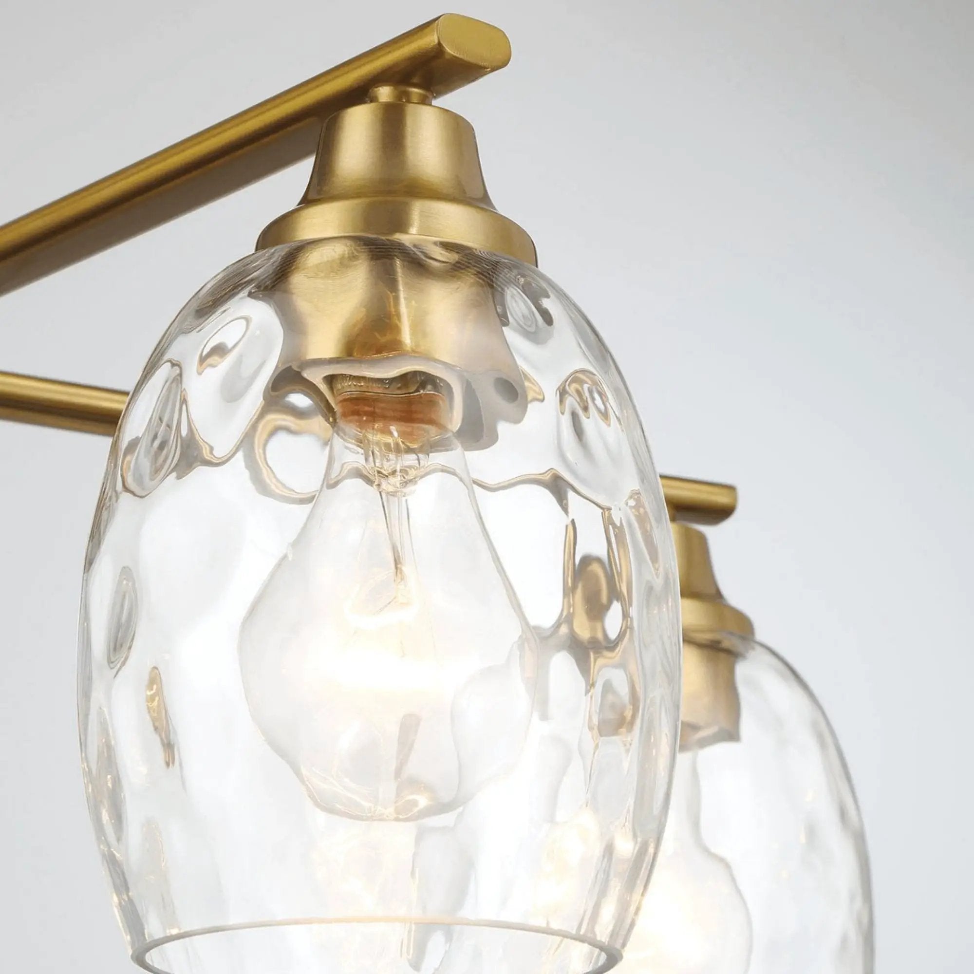 5 Lights Linear Arms With Chain Chandelier - Clear / Gold by HouseOfZazla