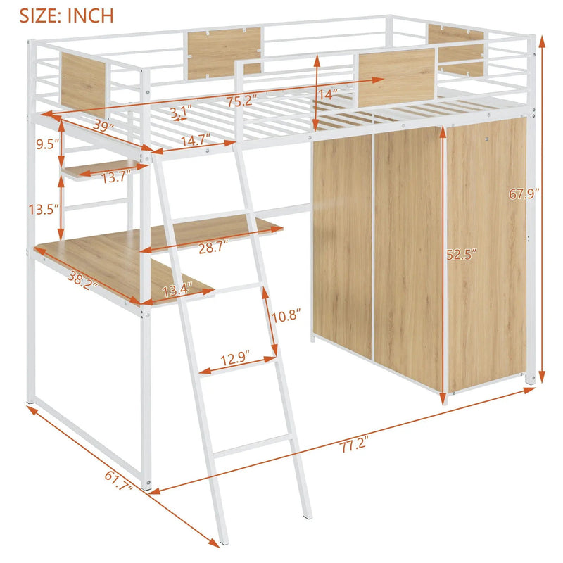 Loft Bed With L Shape Desk And Wardrobe by HouseOfZazla